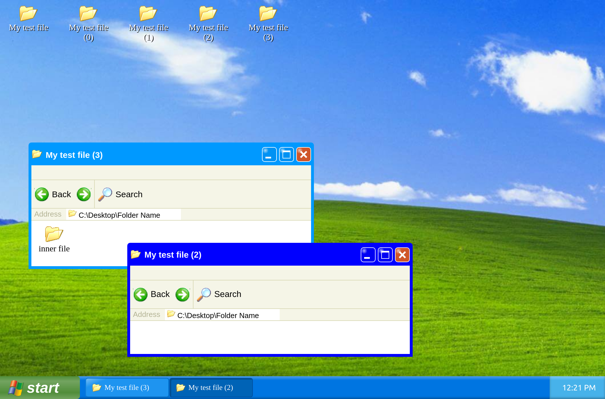 The Windows XP desktop